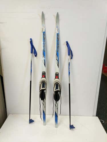 Used Fischer Sc Skate Classic 137 Cm Cross Country Ski Boys Combo