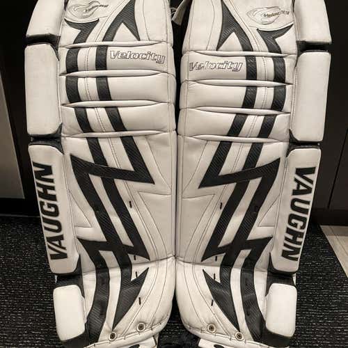 Vaughn Velocity V3 7500 33+1 Senior Goalie Leg Pads White Black