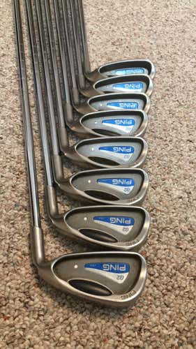 Used Ping Right Handed G2 Iron Set Stiff Flex Steel Shaft