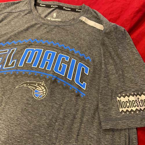 Orlando Los Magic Fanatics Team Noches Issued Gray Adult XL Tall T-Shirt NWT