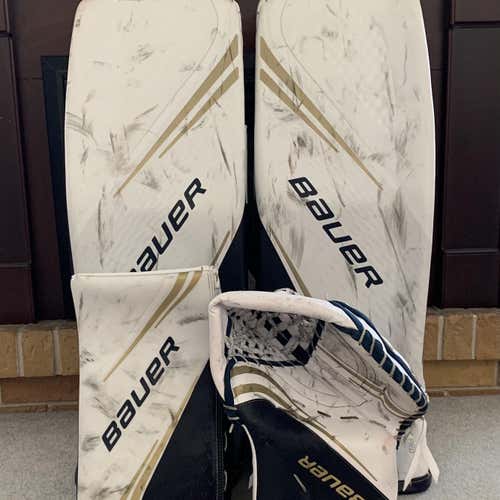 White Senior 35" Regular Vapor 2X Pro Pro Stock Goalie Full Set