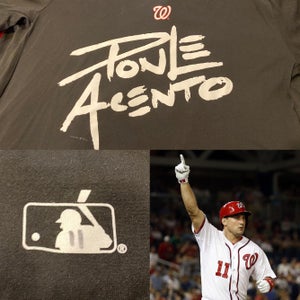 Ryan Zimmerman #11 Washington Nationals “Ponle Acento” MLB Team Issued Black Men's XL Majestic Shirt