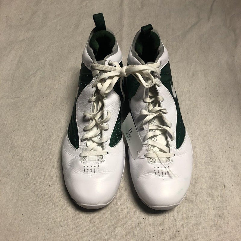 Used Nike Green White Size 15 Basketball Shoes