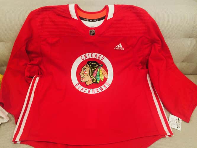 CHICAGO BLACKHAWKS Adidas Pro Stock Hockey Practice Jersey 58G GOALIE