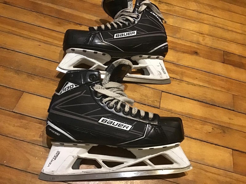Used Senior Bauer Supreme S170 Hockey Goalie Skates Regular Width Size 8.5