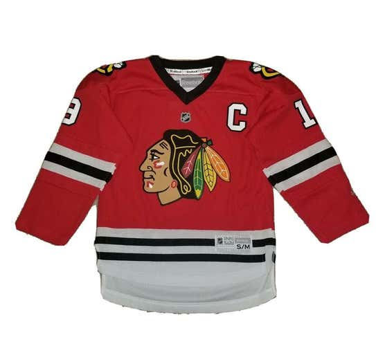 Jonathon Toews NHL Chicago Blackhawks #19 Home Red Jersey Size Youth S/M  Reebok