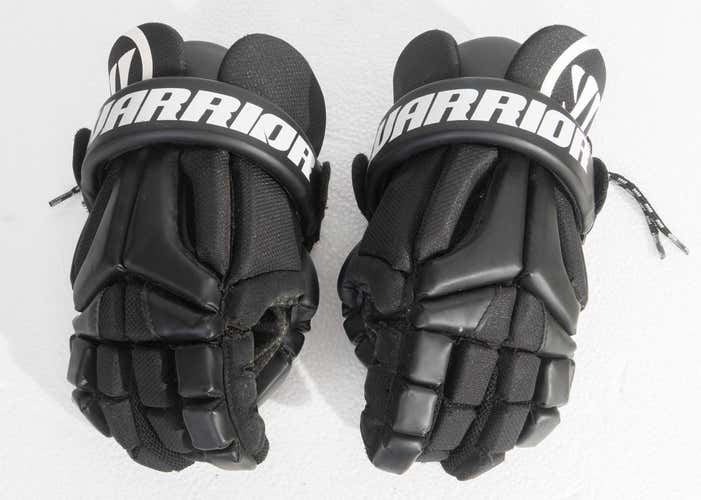 Black Used Player's Warrior Burn Lacrosse Gloves 9"