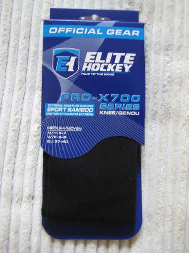 Elite Hockey Pro X-700 Skate Sock  Knee High  Black  Medium 5-7.5  Ultra Bamboo