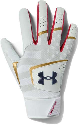 NEW Under Armour Yard stars/stripes USA Batting Gloves Size Adult M/medium 1348158