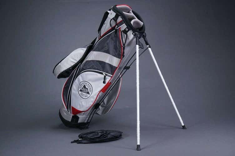COORS LITE BEER 5-WAY DIVIDER GOLF STAND BAG, GRAY WHITE RED ~ L@@K!!