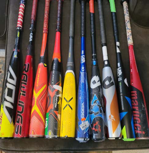 Easton Rawlings Demarini USA bats for sale. See decription for prices.