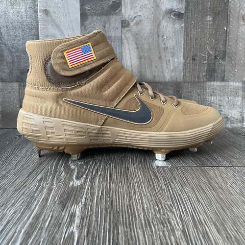 Nike Alpha hurache Elite 2 Mid Veterans Day Baseball Cleats Size 12 Military USA