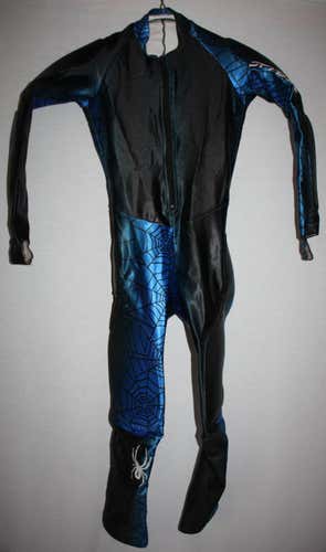 Kids blue Spyder padded GS suit, size 10/12 EXCELLENT condition / Youth boy girl ski race speed