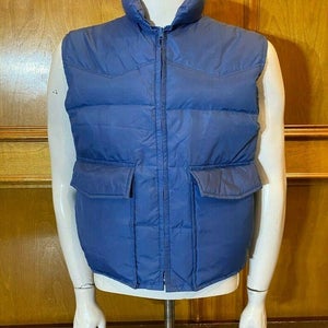 Vintage Ski-Daddle Pack-In Blue Down Insulated Puffer Vest Size Medium GREAT