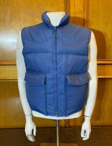 Vintage Ski-Daddle Pack-In Blue Down Insulated Puffer Vest Size Medium GREAT