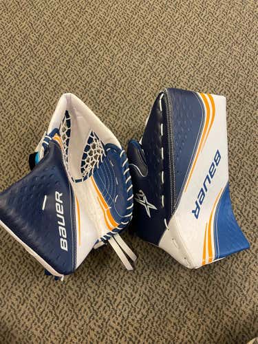White/navy/gold Senior Regular Vapor 2X Glove And Blo