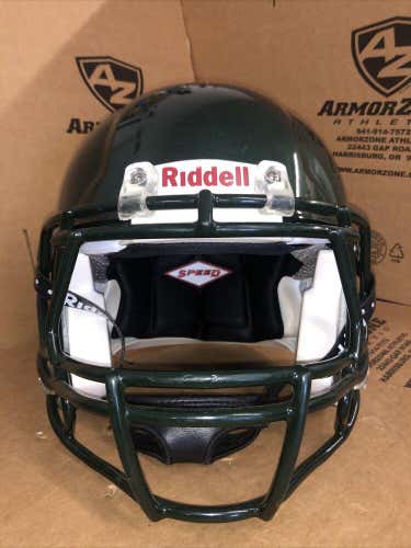 USED RIDDELL ADULT SPEED FOOTBALL HELMET - MEDIUM - METALLIC DARK FOREST GREEN