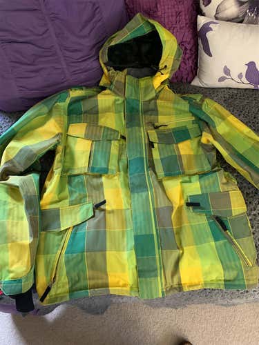 Turbine Yellow/Green Adult XL Ski/Snowboard Jacket