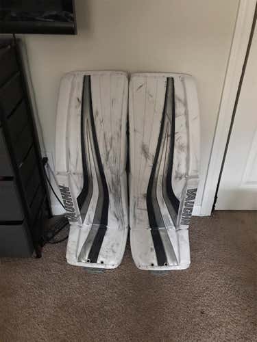 White Senior 35" Vaughn Ventus SLR Pro Pro Stock Goalie Leg Pads