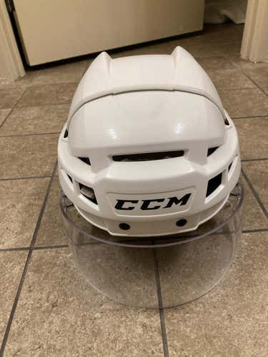 White Used Large CCM Helmet Pro Stock