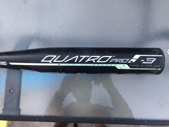 Used High School/College BBCOR Certified 2019 Rawlings Composite Quatro Pro Bat (-3) 30 oz 33"
