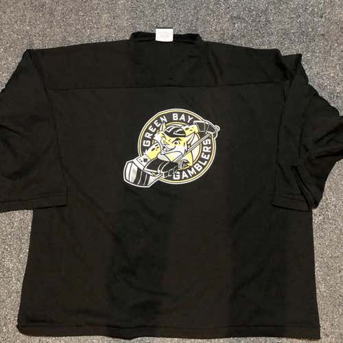Black USHL Green Bay Gamblers Goalie Cut Pro Stock Jersey 60
