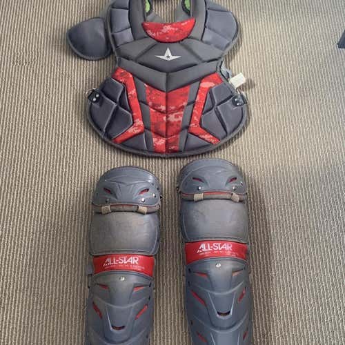 All Star System 7 Axis Pro Issue Youth Baseball Catcher's Kit