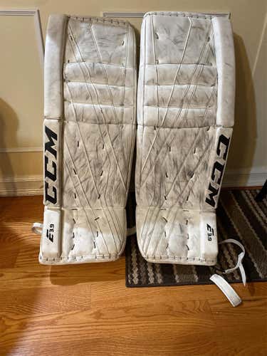 White Senior 33" CCM Extreme Flex E3.9 Goalie Leg Pads