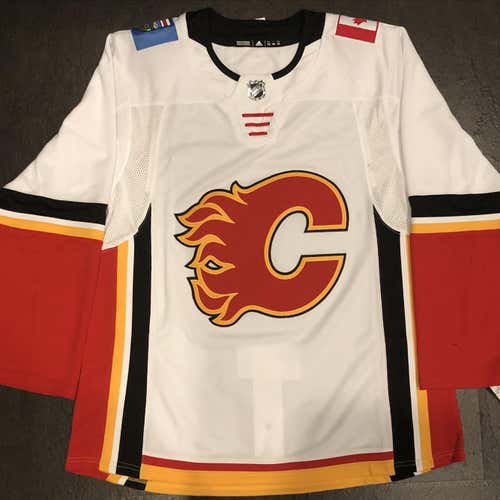 NWT Adidas Calgary Flames Road White Jersey 52
