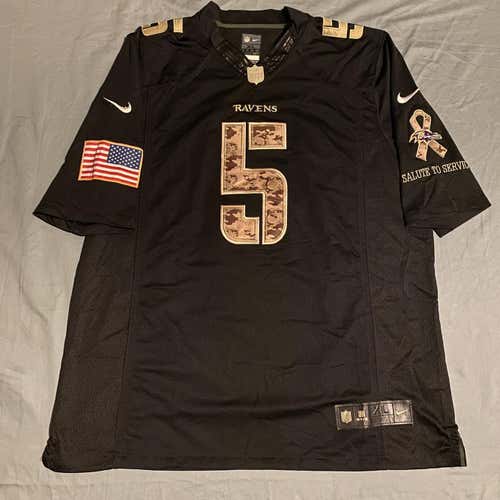 Joe Flacco Salute To Service Baltimore Ravens Replica Football Jersey