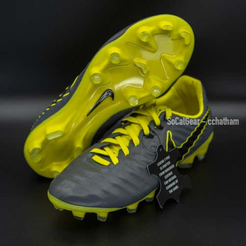 Nike Tiempo Legend 7 Pro Grey/Yellow Unisex Size 5.0 (Women's 6.0) Molded Soccer Cleats