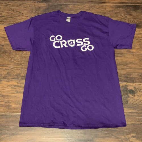 Holy Cross Crusaders "Go Cross Go" NCAA Promotional School Tee Shirt Sz Large