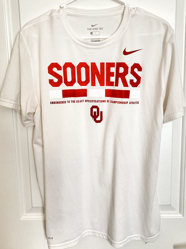 Oklahoma Sooners White Nike Dri-Fit Men's Adult Large T-Shirt