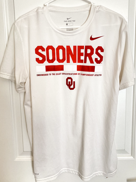 Oklahoma Sooners White Nike Dri-Fit Men's Adult Large T-Shirt