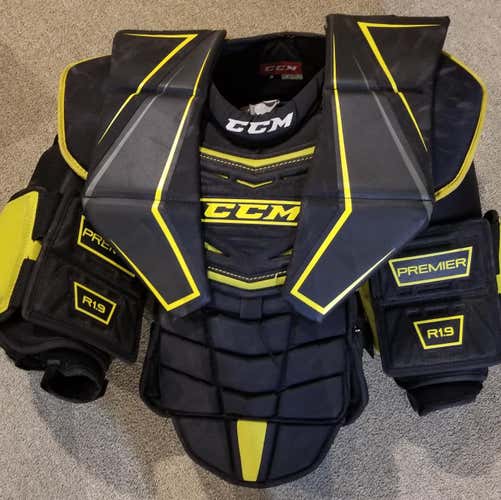 Used Intermediate Small CCM Premier R1.9 Goalie Chest and Arm Protector Goalie Chest Protector