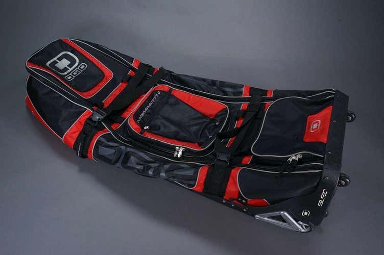 OGIO 2008 MAMMOTH ROLLING HEAVY DUTY SLED GOLF TRAVEL BAG, RED/BLACK ~ L@@K!!