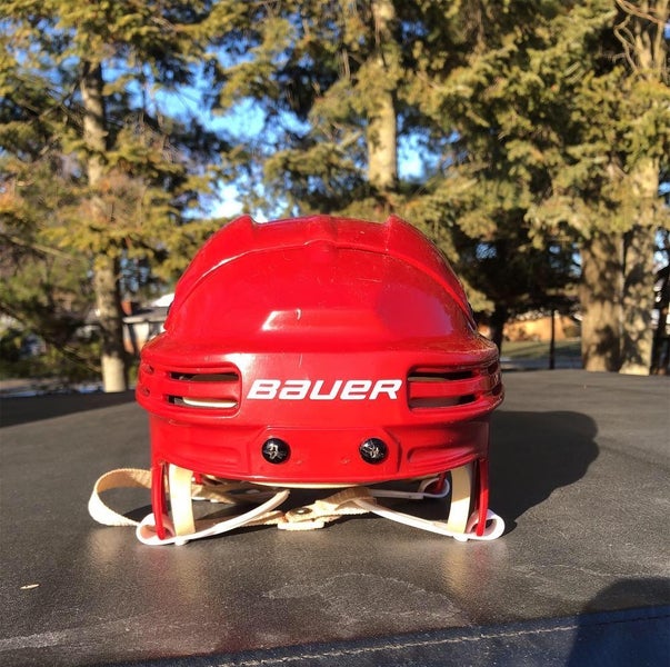 Red Used Medium Bauer 4500 Pro Stock Helmet