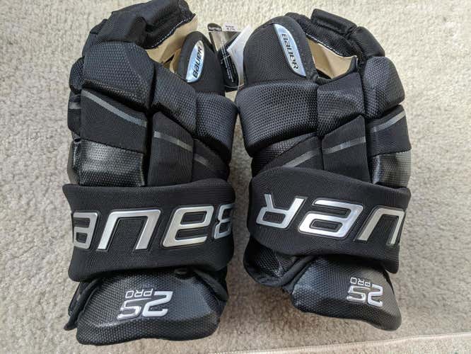 Black New Senior Bauer Supreme 2S Pro Gloves 13"