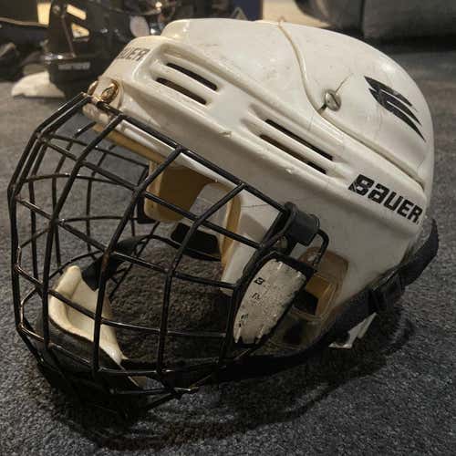 White Used Small Bauer HH4000 Helmet W/ Mask