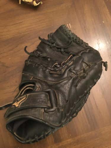 Black Kid Pitch (9YO-13YO) Used Mizuno Right Hand Throw First Base Power close Baseball Glove 11.5"