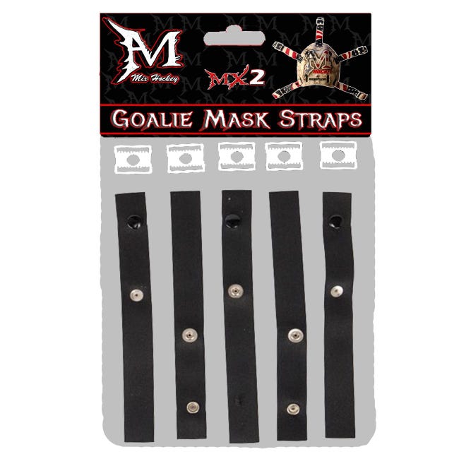 Mix Hockey (MX2) Goalie mask helmet Outside backplate straps (BLACK)