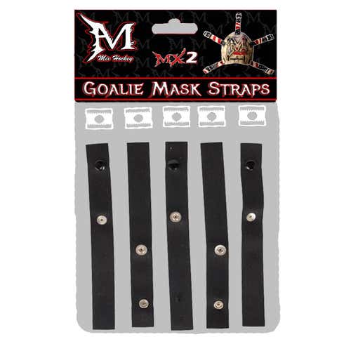 Mix Hockey (MX2) Goalie mask helmet Outside backplate straps (BLACK)