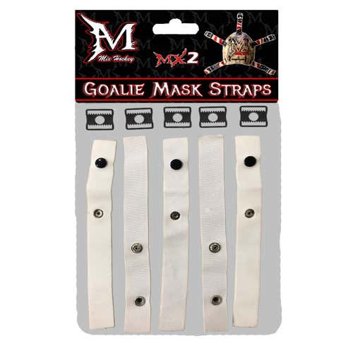 Mix Hockey (MX2) Goalie mask helmet Outside backplate straps - WHITE