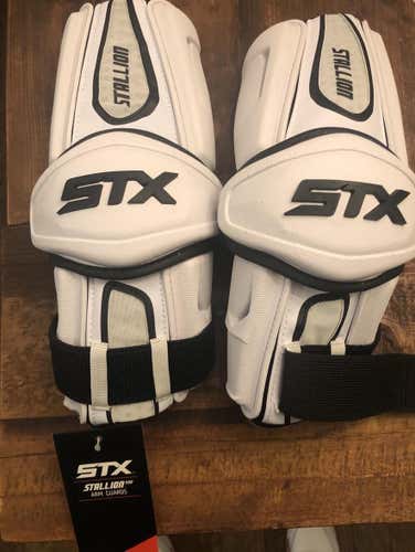 New Medium STX Stallion 500 Arm Guards Pads white lax lacrosse new