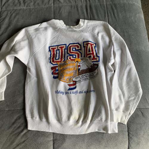 Vintage USA Support Our Troops Crewneck Large
