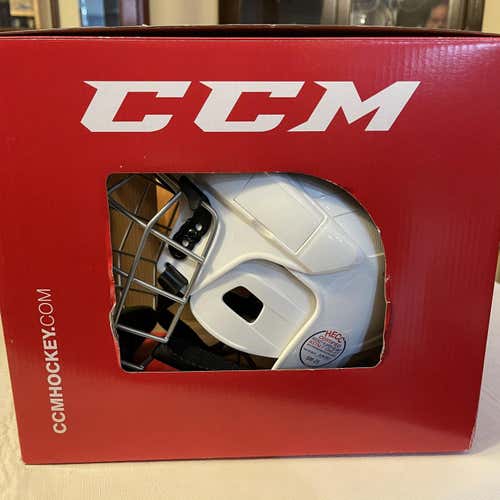 White Used Large CCM FL40  Helmet