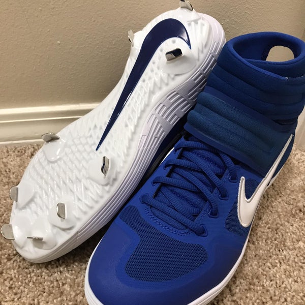 Nike Alpha Huarache Elite 2 Mid Baseball Cleats White/Dodger Blue AJ6874-401