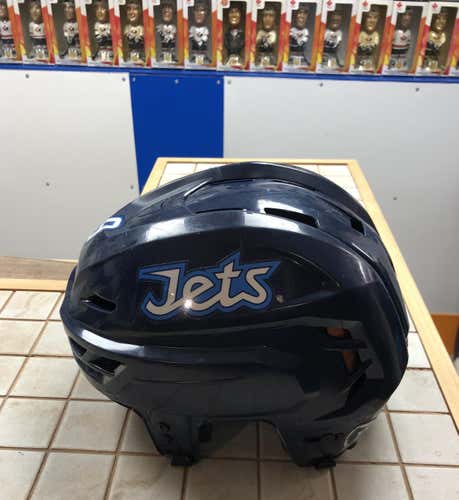 Winnipeg Jets # 9 Blue Used Medium CCM HTT Tacks 710 Helmet Pro Stock