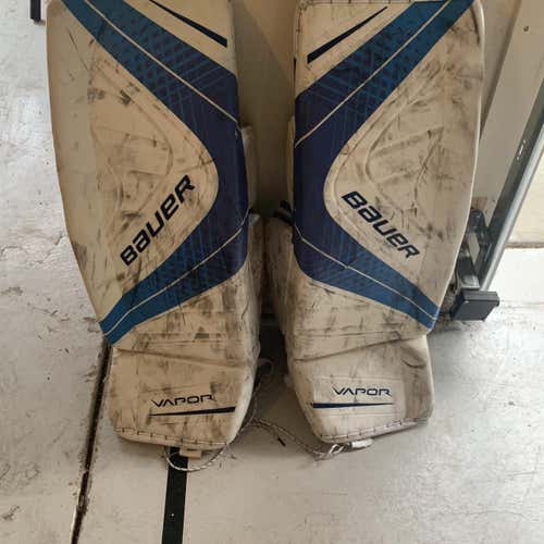 White Senior 34" Bauer Vapor 1X Pro Stock Goalie Leg Pads