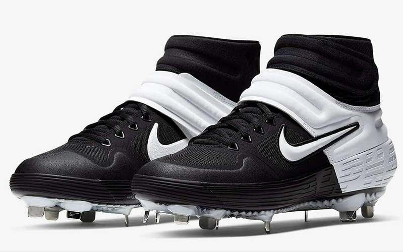 NIKE ALPHA HUARACHE ELITE ELT II METAL BASEBALL CLEATS SHOES MENS SIZE 9.5 TROUT BLACK MID BRAND NEW